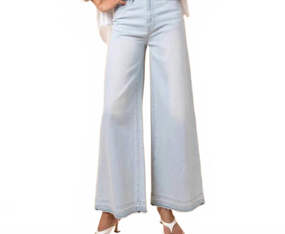 NEW INSANE GENE patrice high rise wide leg jean in light blue